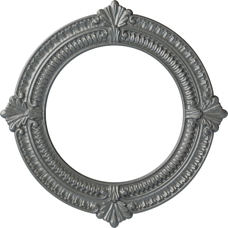 Ekena Millwork Benson Ceiling Medallion (Fits Canopies up to 8"), Hand-Painted Platinum, 13 1/8"OD x 8"ID x 5/8"P CM13BNPLS